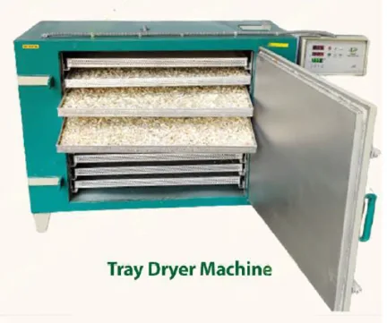 Garlic tray dryer for preparing cloves before dry peeling